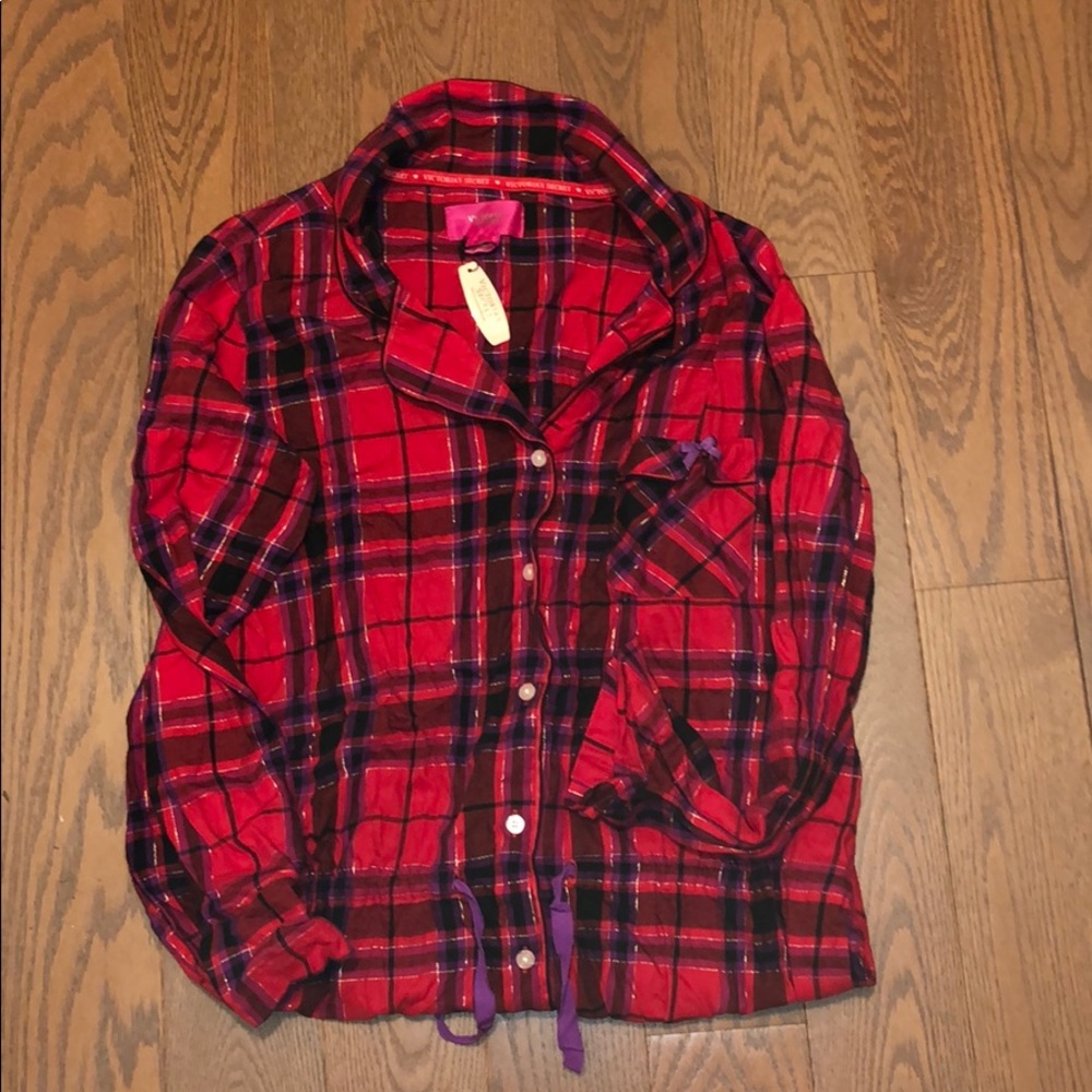 VS NWT 2019 plaid night shirt/lounge outfit